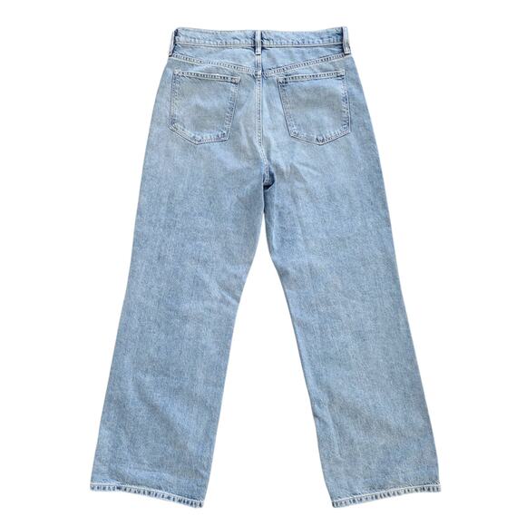 AllSaints Women's Size 29 Relaxed Fit Medium Wash High Rise Wide Leg Denim Jeans - Picture 4 of 10